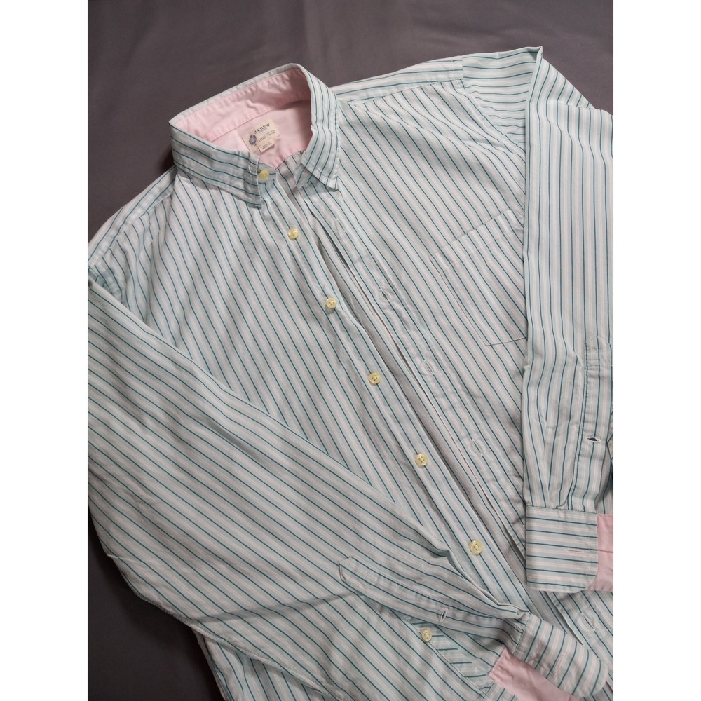 Retro J.Crew Pastel Striped Oxford Shirt ‎ Preppy Ivy - Size L